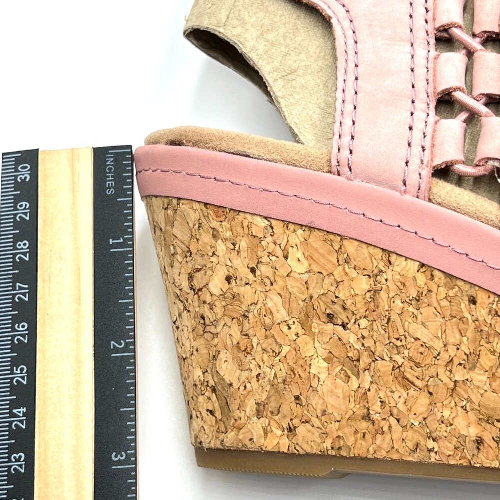 9.5W 9.5 WIDE WIDTH Cobb Hill Womens Janna Pink Leather Wedges‎ Sandals Shoes - Picture 12 of 15